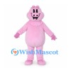 Pig Mascot Costume in Pink with Ruffled Collar