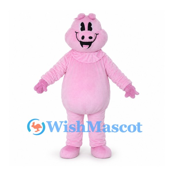 Pig Mascot Costume in Pink with Ruffled Collar