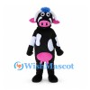 Cow Mascot Costume in Black and White with Pink Snout and Belly