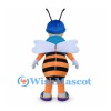 Bee Mascot Costume in Orange and Black with Blue Hair
