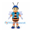 Bee Mascot Costume in Orange and Black with Blue Hair