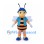Bee Mascot Costume in Orange and Black with Blue Hair