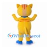 Tiger Mascot Costume in Yellow with Orange Stripes and Blue Shoes