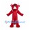 Bull Mascot Costume in Red with White Horns
