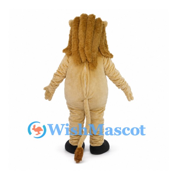 Lion Mascot Costume in Tan with Long Layered Mane