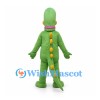 Dinosaur Mascot Costume in Green with Yellow Belly and Back Plates