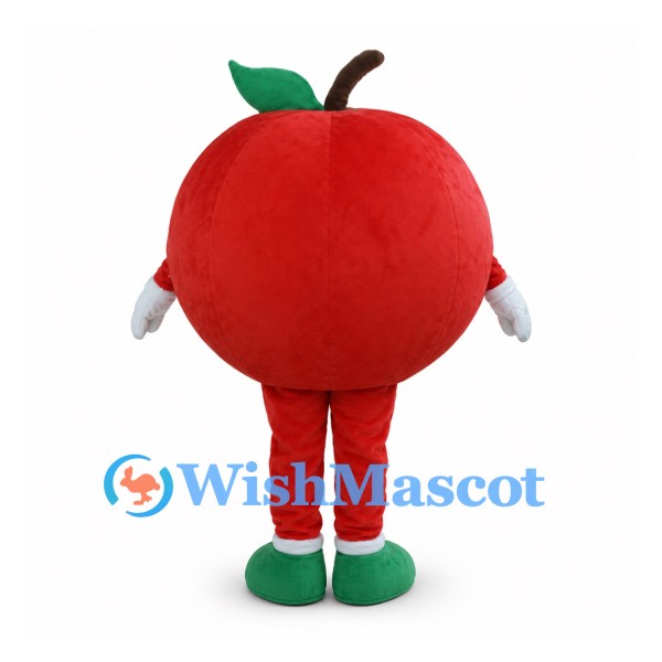 Apple Mascot Costume in Red with Green Leaf and Shoes