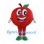 Apple Mascot Costume in Red with Green Leaf and Shoes