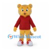 Tiger Mascot Costume with Red Hoodie and Sneakers