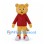 Tiger Mascot Costume with Red Hoodie and Sneakers