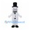 Snowman Mascot Costume with Black Top Hat and Gray Scarf