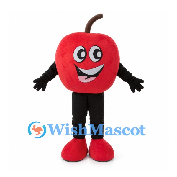 Apple Mascot Costume in Red with Black Arms and Legs