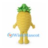 Pineapple Mascot Costume in Yellow with Green Leaf Crown