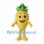Pineapple Mascot Costume in Yellow with Green Leaf Crown