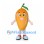 Mango Mascot Costume in Orange with Green Leaf Stem