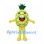 Pineapple Mascot Costume with Glasses and Green Leaf Crown