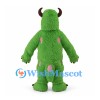 Monster Mascot Costume in Green with Brown Horns and Pink Spots