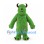 Monster Mascot Costume in Green with Brown Horns and Pink Spots