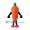 Carrot Mascot Costume in Orange with Green Leaf Top