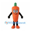 Carrot Mascot Costume in Orange with Green Leaf Top