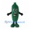 Cucumber Mascot Costume in Dark Green with Smiling Face