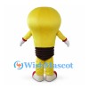 Light Bulb Mascot Costume in Yellow with Black Base