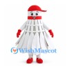 Shuttlecock Mascot Costume in White with Red Cap