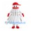 Shuttlecock Mascot Costume in White with Red Cap
