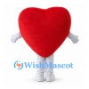 Heart Mascot Costume in Red with White Hands and Feet
