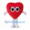 Heart Mascot Costume in Red with White Hands and Feet
