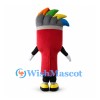 Paintbrush Mascot Costume with Red Handle and Rainbow Bristles