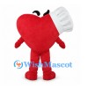 Heart Mascot Costume in Red with White Ruffled Wings