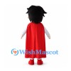 Superhero Mascot Costume with White Suit and Red Cape