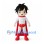 Superhero Mascot Costume with White Suit and Red Cape