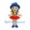 Wizard Girl Mascot Costume with Blue Star Hat and Red Skirt