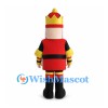 Nutcracker Mascot Costume with Gold Crown and Red Uniform