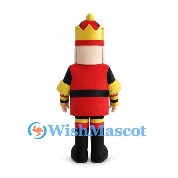 Nutcracker Mascot Costume with Gold Crown and Red Uniform
