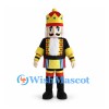 Nutcracker Mascot Costume with Gold Crown and Red Uniform