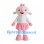 Sheep Mascot Costume in White with Pink Bow and Skirt