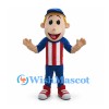 Boy Mascot Costume with Blue Cap and Red Striped Shirt