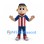 Boy Mascot Costume with Blue Cap and Red Striped Shirt