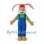 Rabbit Mascot Costume with Red Cap and Blue Overalls
