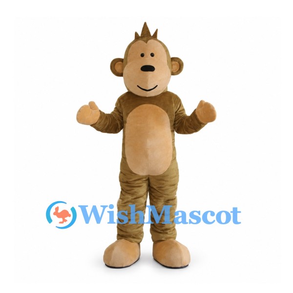 Monkey Mascot Costume in Brown with Cream Belly