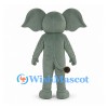Elephant Mascot Costume in Gray with Pink Ears and White Belly