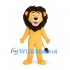 Lion Mascot Costume in Yellow with Dark Brown Mane