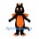 Dragon Mascot Costume in Black with Orange Wings and Belly