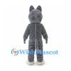 Husky Mascot Costume in Gray and White with Upright Ears