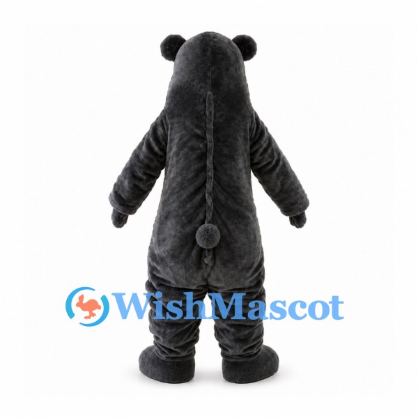 Bear Mascot Costume in Black with Cream Belly and Orange Nose