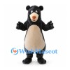 Bear Mascot Costume in Black with Cream Belly and Orange Nose