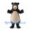 Bear Mascot Costume in Black with Cream Belly and Orange Nose